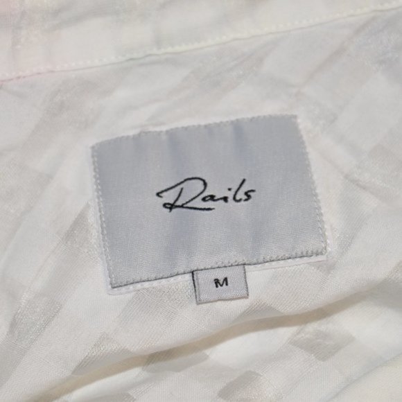 SOLD - NWOT Rails Kelsey Floral Check Button Up Silk Blend Blouse Sz M - Picture 5 of 8